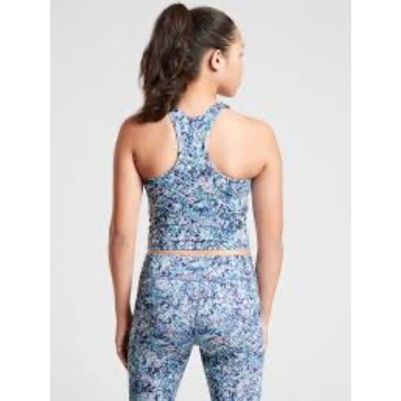 Athleta Girl Printed Long Distance Sports‎ Bra Blue Purple Size XL 14 - Picture 2 of 11